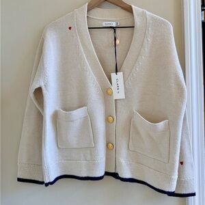 Clare V cream Oscar cardigan size XS/S NWT